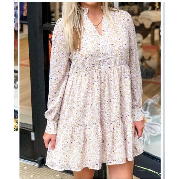 Karlie Floral Tiered Mini Dress - Picture 1 of 6